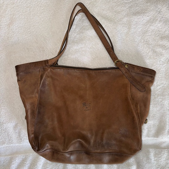 IL BISONTE Brown Leather Shoulder Bag